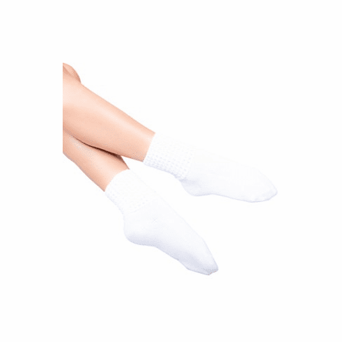Ultra Low Irish Dance Poodle Socks in White Color