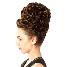 Load image into Gallery viewer, Keara Irish Dance Double Curl Hair Bun Wig Made in Ireland Side View CorrsIrishShoes.com