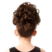 Load image into Gallery viewer, Natural Kara Double Loose Curl Irish Dance Bun Wig Reverse View CorrsIrishShoes.com
