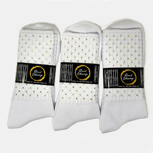 Ankle Length Irish Dance Poodle Socks with AB Crystals