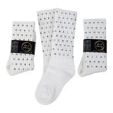 Load image into Gallery viewer, Championship Length Irish Dance Poodle Socks with Clear Crystals