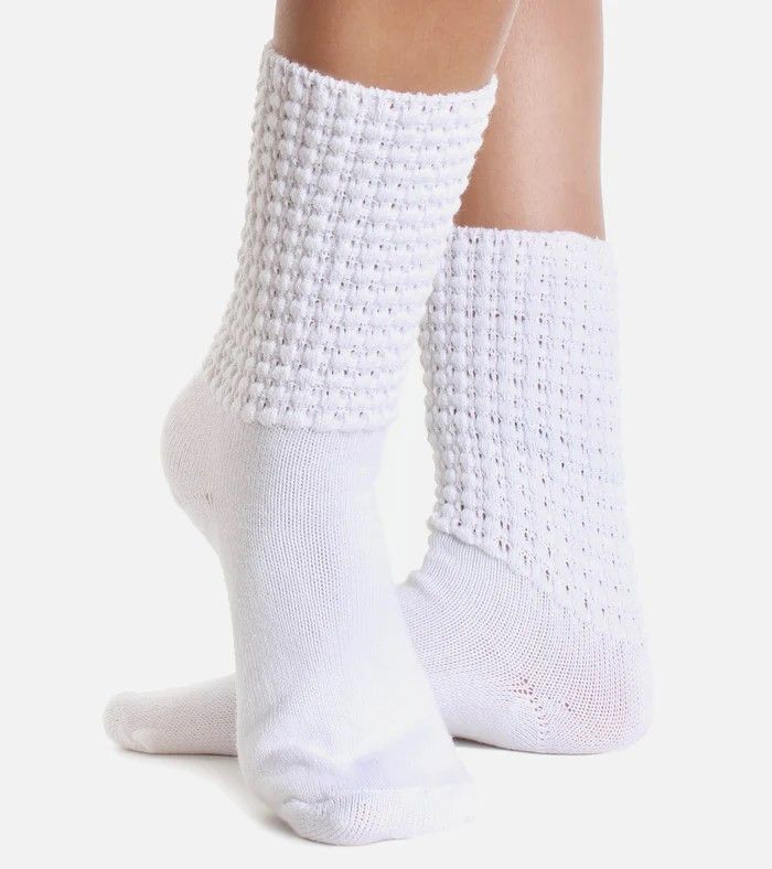 Low Arch Support Poodle Socks for Irish Dancing- RADIANT WHITE