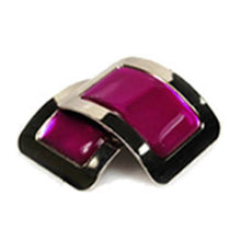 Load image into Gallery viewer, Colored Square Jig Shoe Buckles with Enamel Centres for Irish Dancers Pink Color CorrsIrishShoes.com