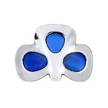 Load image into Gallery viewer, Heavy Dance Shoe Shamrock Buckles with Coloured Enamel Shamrock Leaves Blue Color CorrsIrishShoes.com