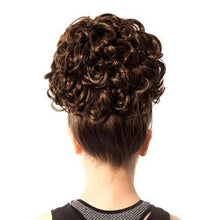 Load image into Gallery viewer, Keara Irish Dance Double Curl Hair Bun Wig Made in Ireland Reverse View CorrsIrishShoes.com