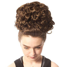 Load image into Gallery viewer, Keara Irish Dance Double Curl Hair Bun Wig Made in Ireland Second Front View CorrsIrishShoes.com