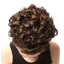 Load image into Gallery viewer, Keara Irish Dance Double Curl Hair Bun Wig Made in Ireland Top View CorrsIrishShoes.com