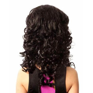 Michaela Long Length Loose Curl Hair Wig for Irish Dancing Competition Reverse View CorrsIrishShoes.com