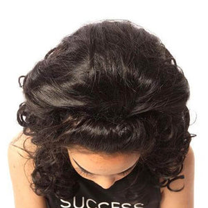 Michaela Long Length Loose Curl Hair Wig for Irish Dancing Competition Top View CorrsIrishShoes.com