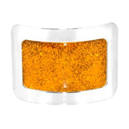 Shiny Dance Square Buckles for Jig Shoes with a Glittering Orange Design CorrsIrisShoes.com