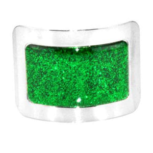 Sparkle Irish Dance Shoe Square Buckles with a Glowing Green Designed Center CorrsIrishShoes.com