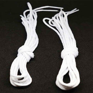 White Irish Dance Jig Shoe Replacement Laces by Antonio Pacelli on Black Background CorrsIrishShoes.com